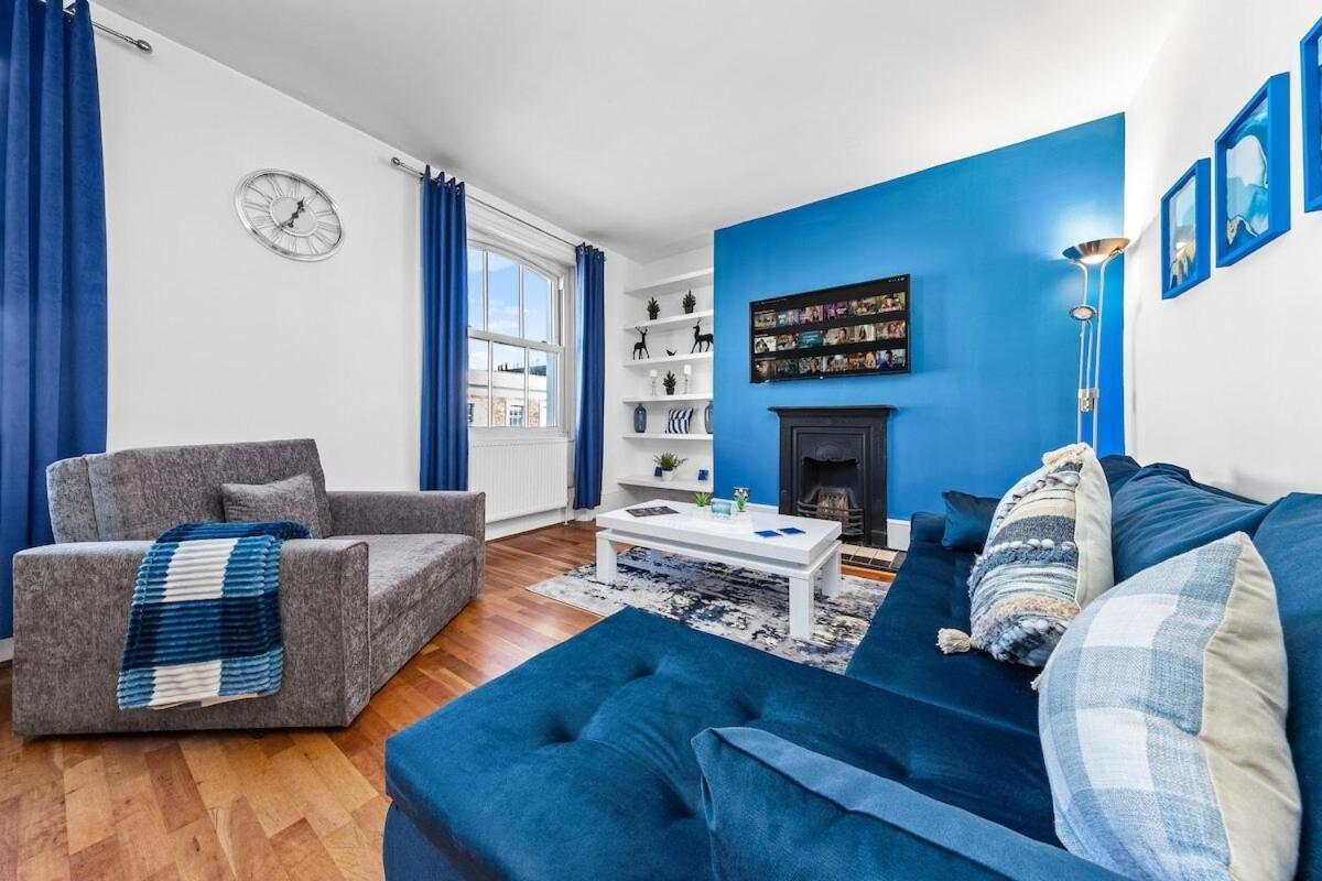 Balcony Blue Theme 1 Bedroom Central London Luxury Flat Near Hyde Park! Accommodates Up To 6! Double Sofa Bed And Next To Station! 외부 사진