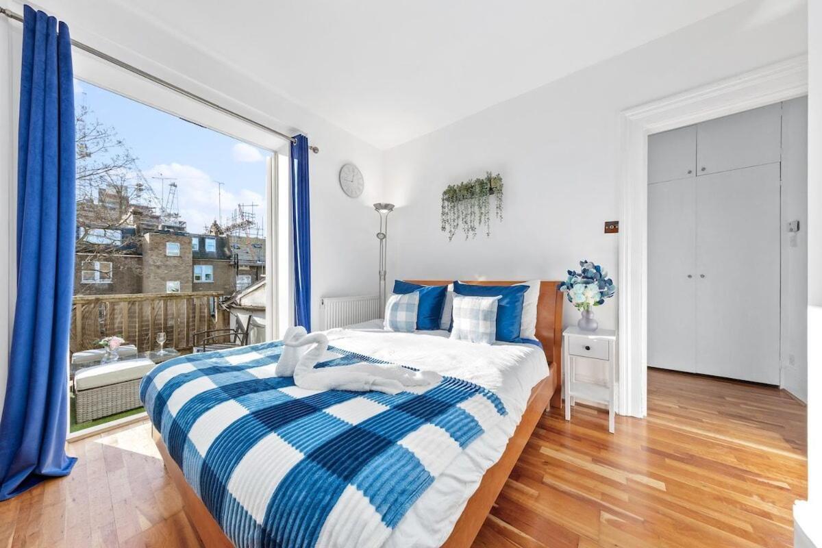 Balcony Blue Theme 1 Bedroom Central London Luxury Flat Near Hyde Park! Accommodates Up To 6! Double Sofa Bed And Next To Station! 외부 사진