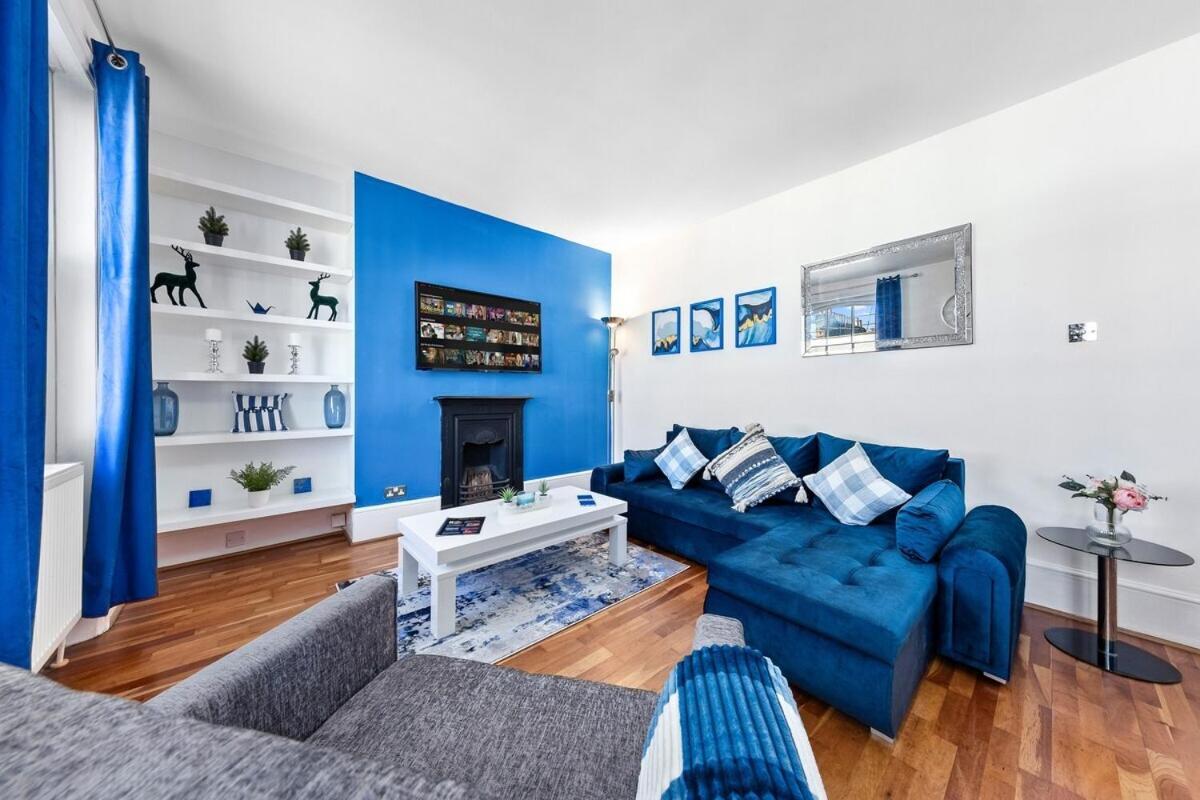 Balcony Blue Theme 1 Bedroom Central London Luxury Flat Near Hyde Park! Accommodates Up To 6! Double Sofa Bed And Next To Station! 외부 사진